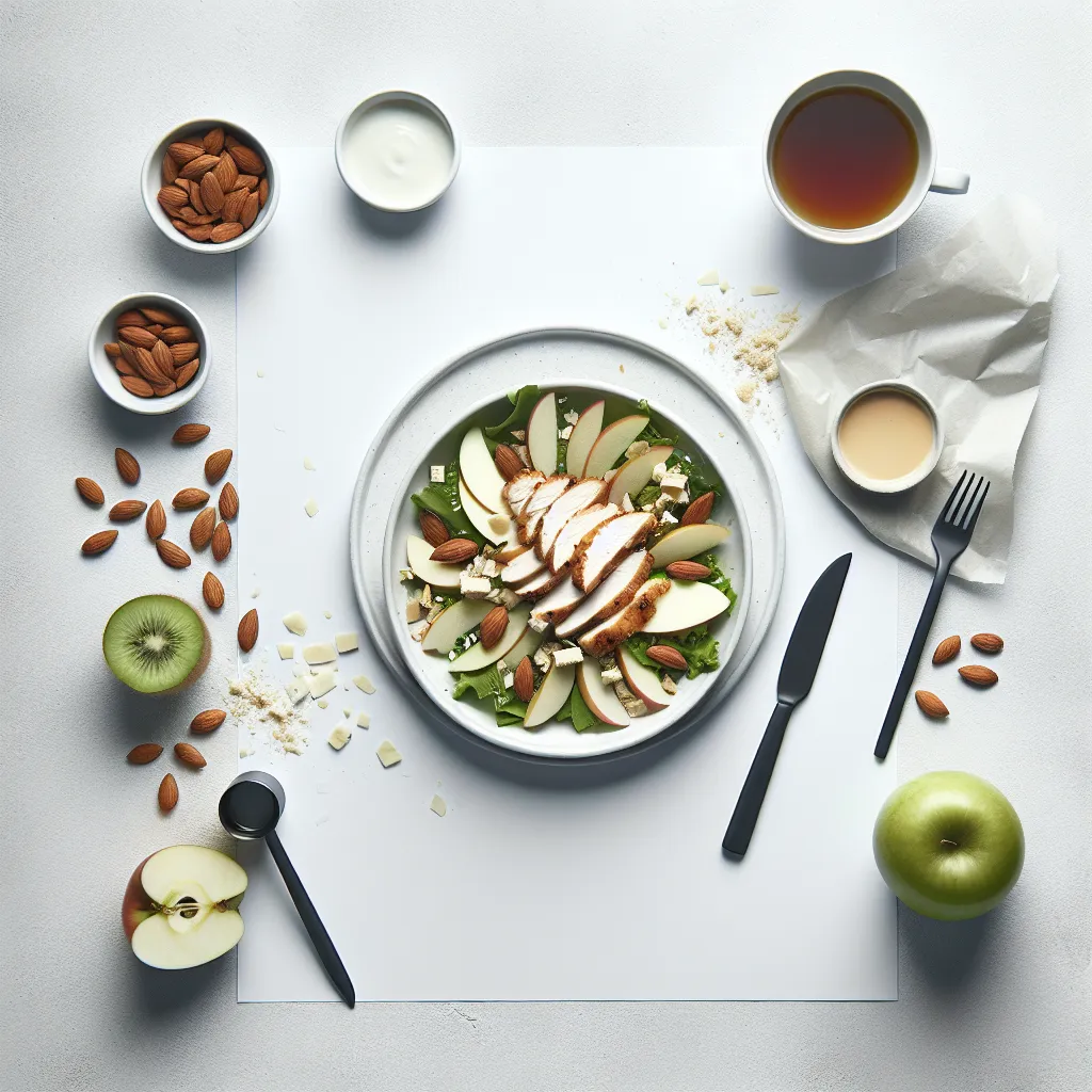 Almond-Crusted Chicken Salad with Apple and Kiwi
