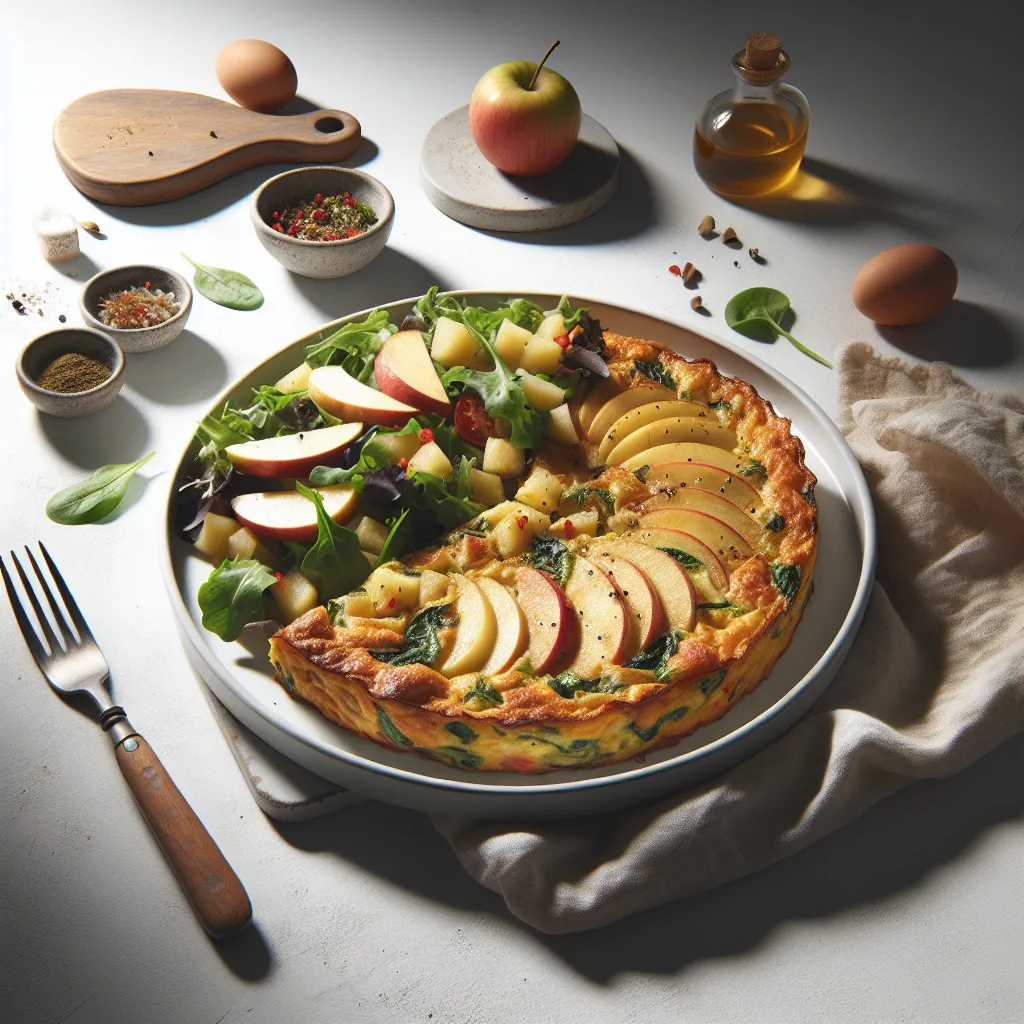 Apple and Potato Frittata with Mixed Salad Greens