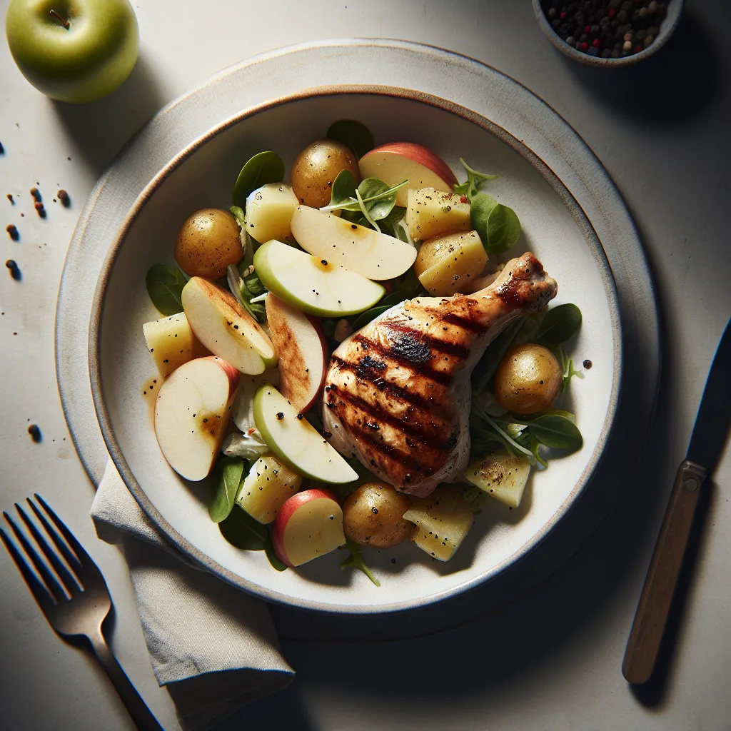 Apple and Potato Salad with Grilled Chicken