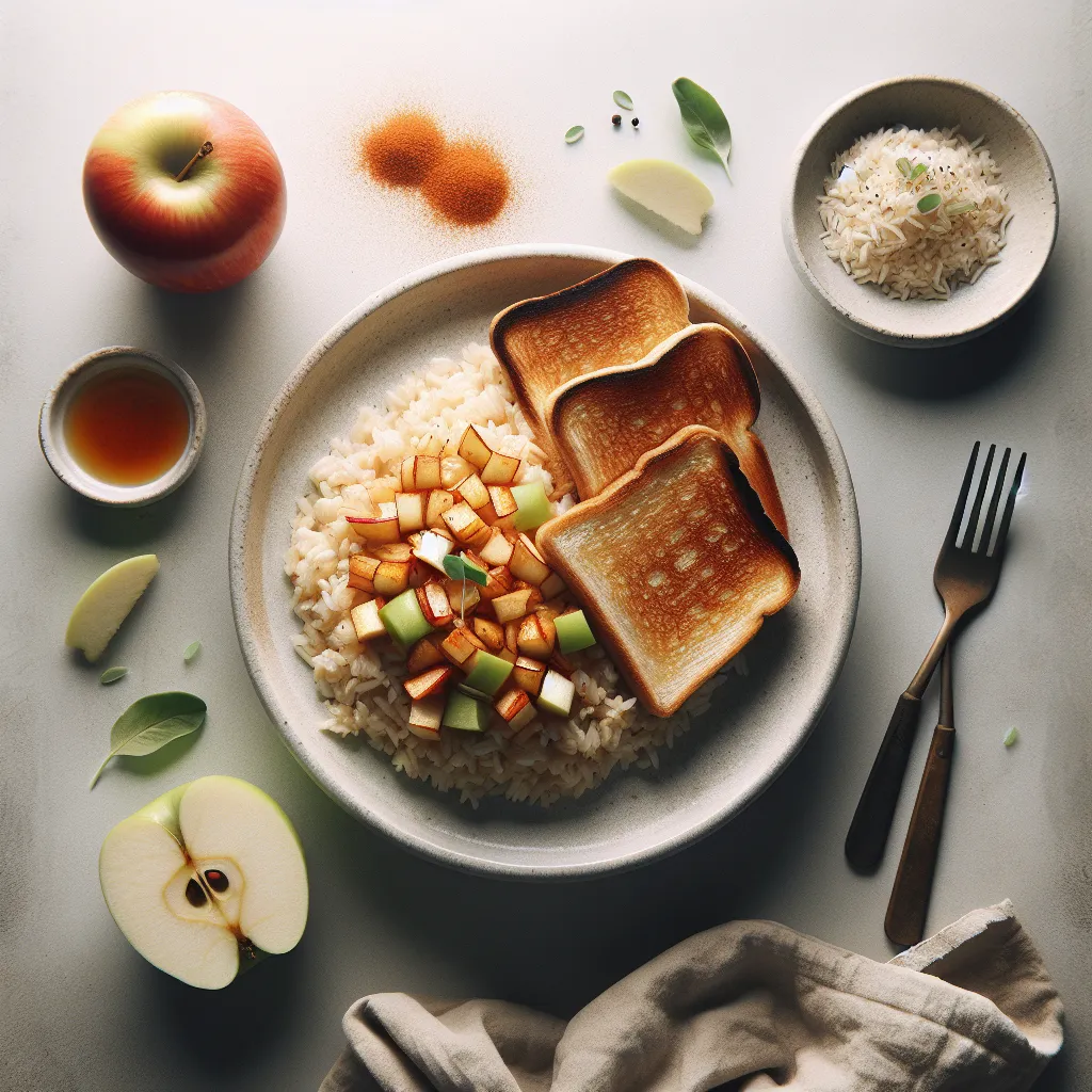 Apple Rice Breakfast with Toast