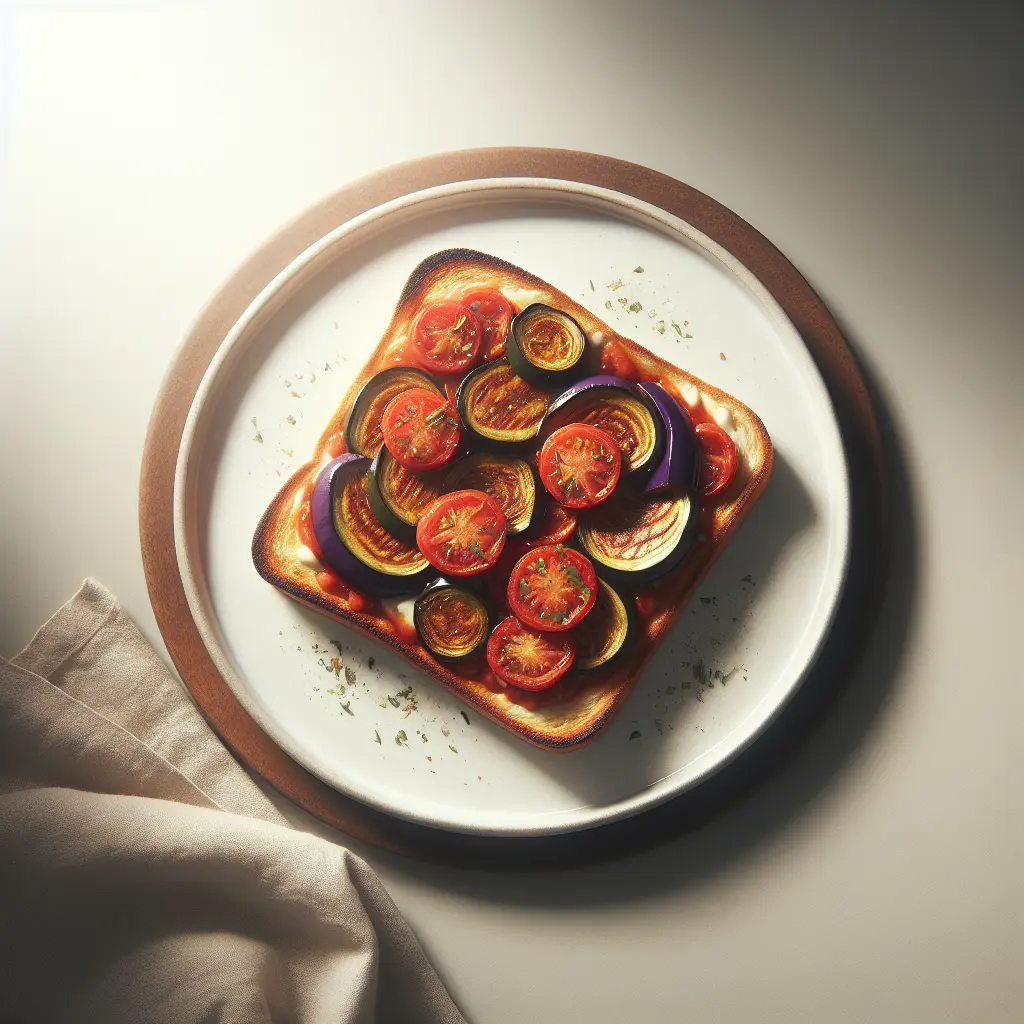 Aubergine and Tomato Breakfast Toast