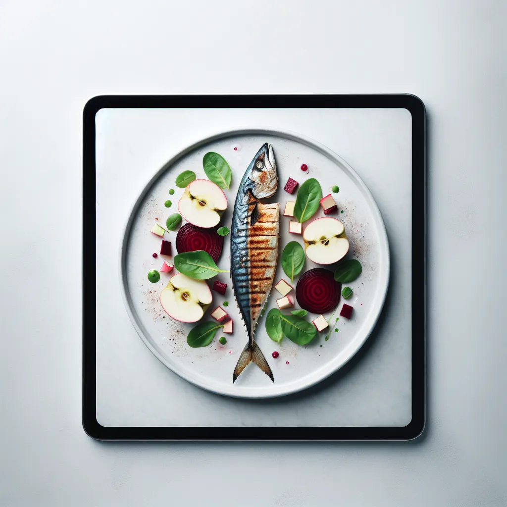 Autumnal Grilled Mackerel with Beetroot and Apple Salad