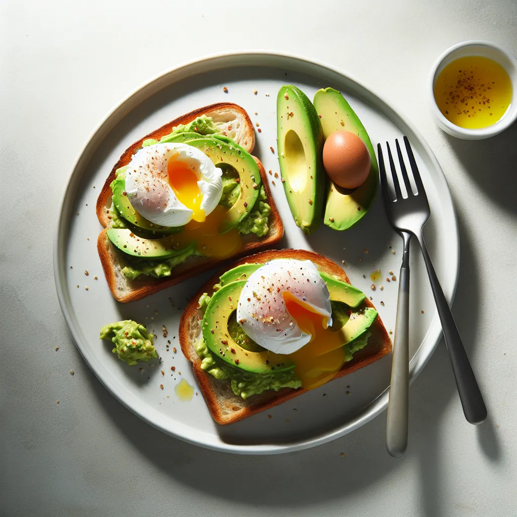 Avocado and Poached Egg on Whole Grain Toast
