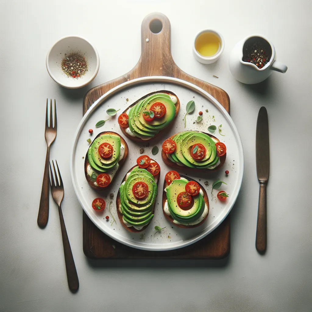 Gourmet Avocado and Tomato Breakfast Bruschetta