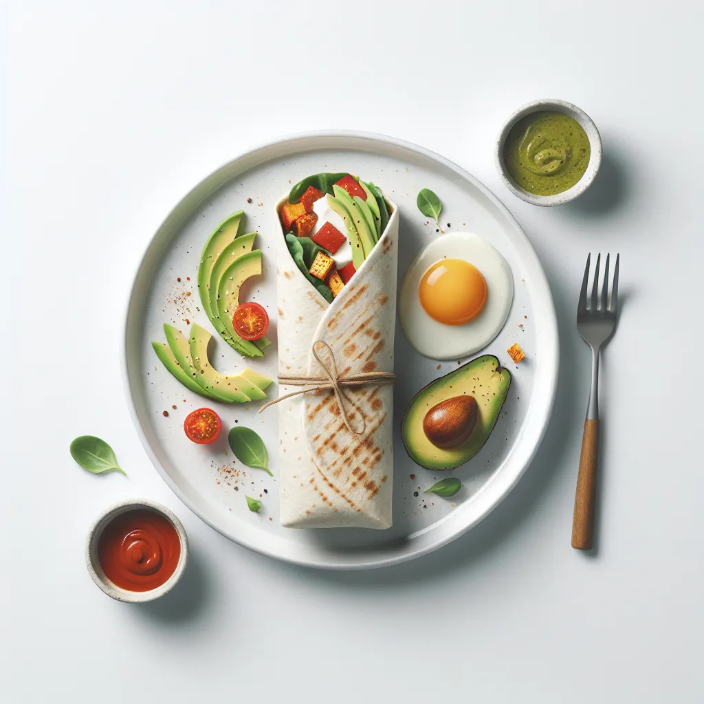Spicy Avocado and Tomato Breakfast Wrap