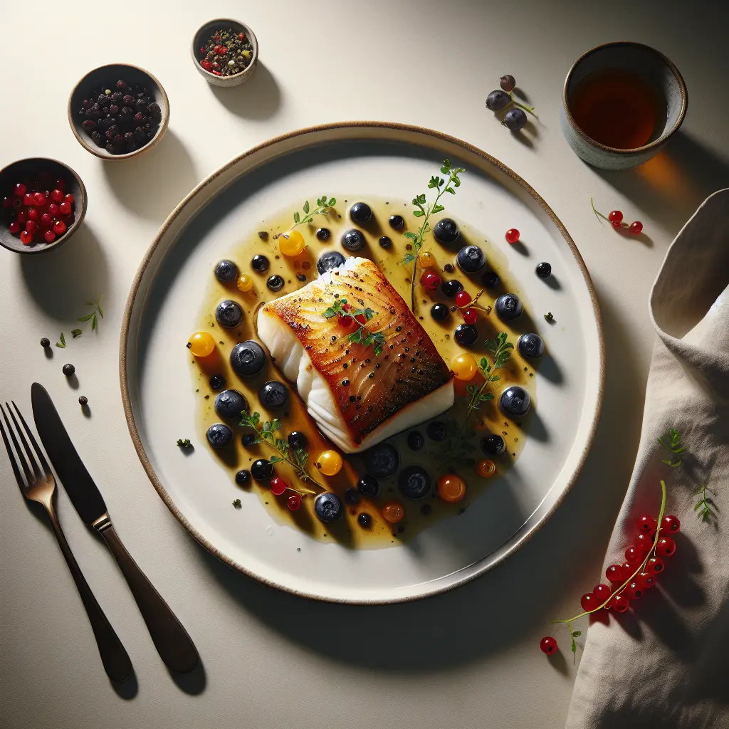 Baked Cod with Blackcurrant and Gooseberry Glaze