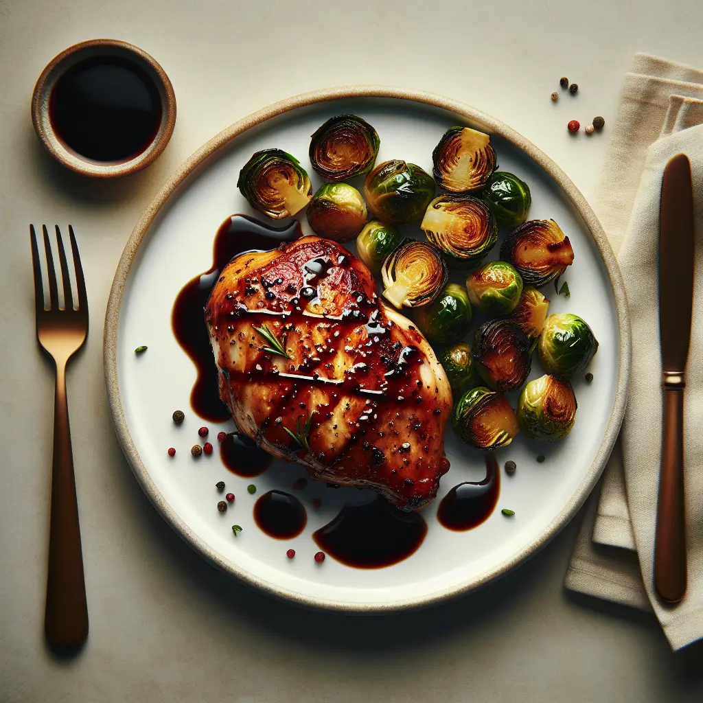 Balsamic Glazed Chicken with Roasted Brussels Sprouts