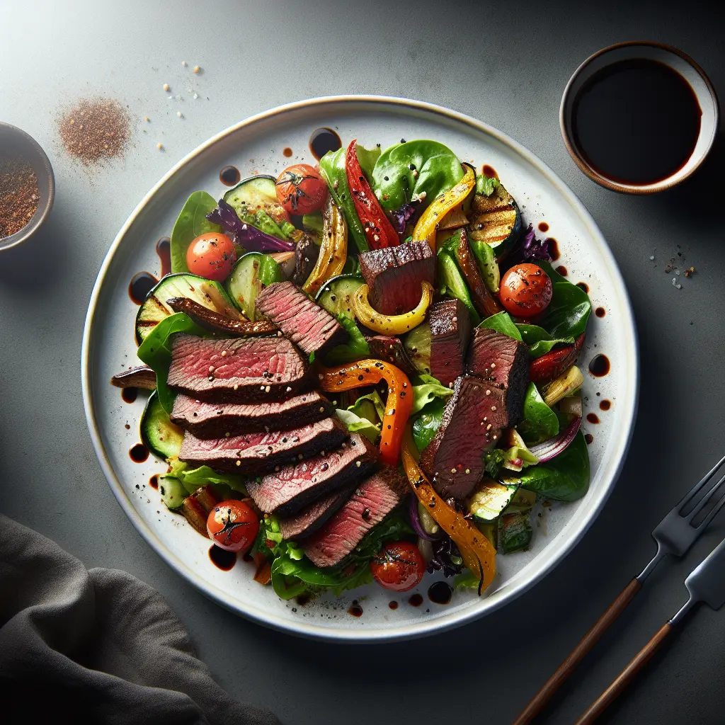 Beef and Roasted Vegetable Salad with Balsamic Vinaigrette