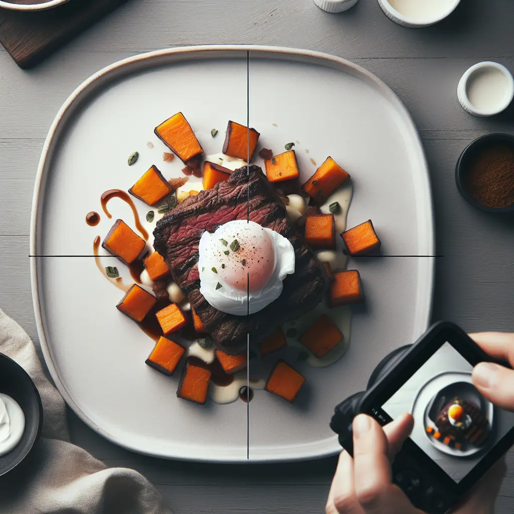 Beef and Sweet Potato Hash with Poached Egg