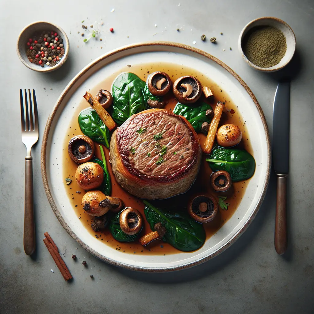 Beef Wellington with Mushroom Duxelles and Spinach