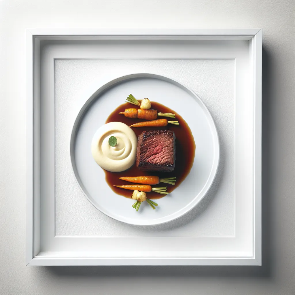 Braised Beef Cheeks with Parsnip Purée and Glazed Carrots