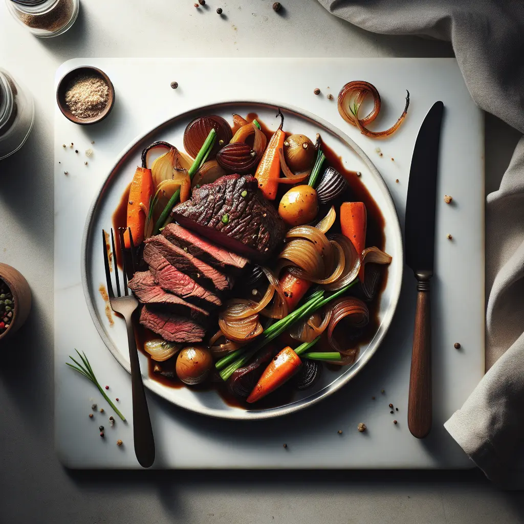 Braised Beef with Caramelized Shallots and Root Vegetables