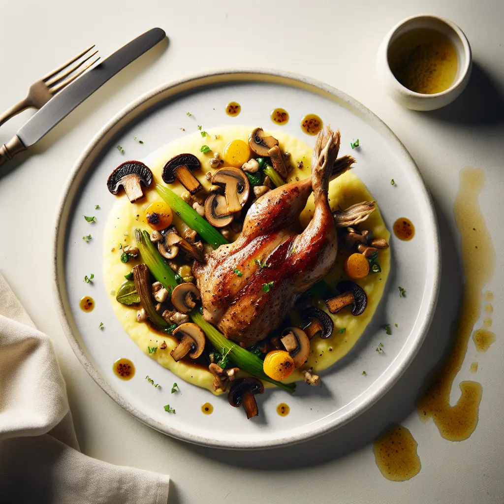 Braised Rabbit with Wild Mushroom Ragout and Polenta