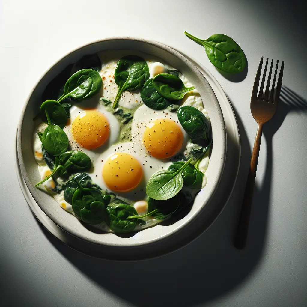 Hearty Breakfast Bowl with Eggs and Spinach