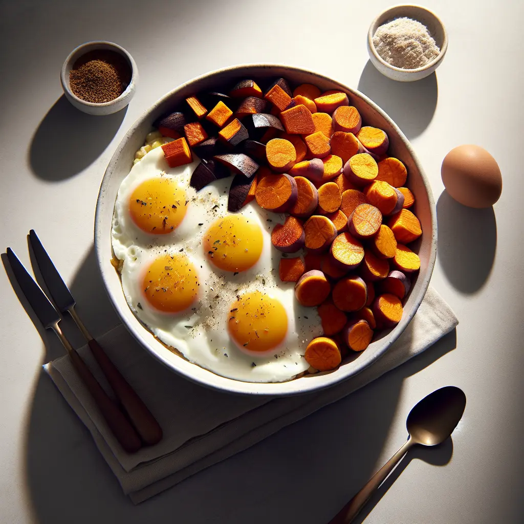 Hearty Breakfast Bowl with Eggs and Sweet Potatoes