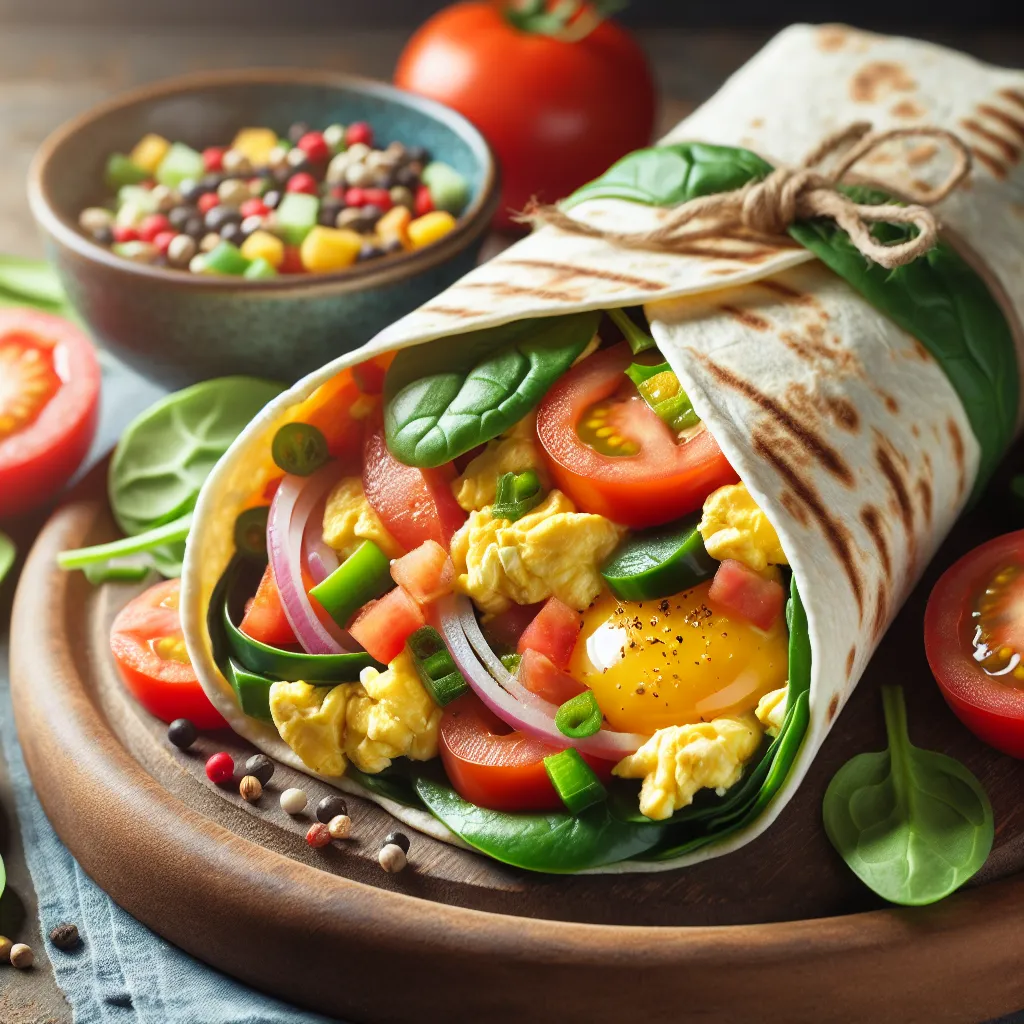 Hearty Breakfast Wrap with Eggs and Vegetables