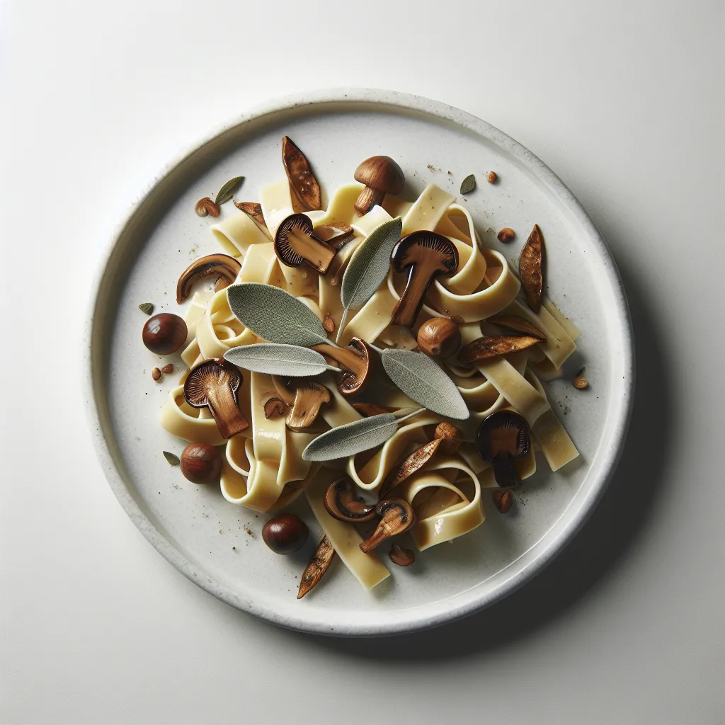 Chestnut and Wild Mushroom Pappardelle with Sage Brown Butter
