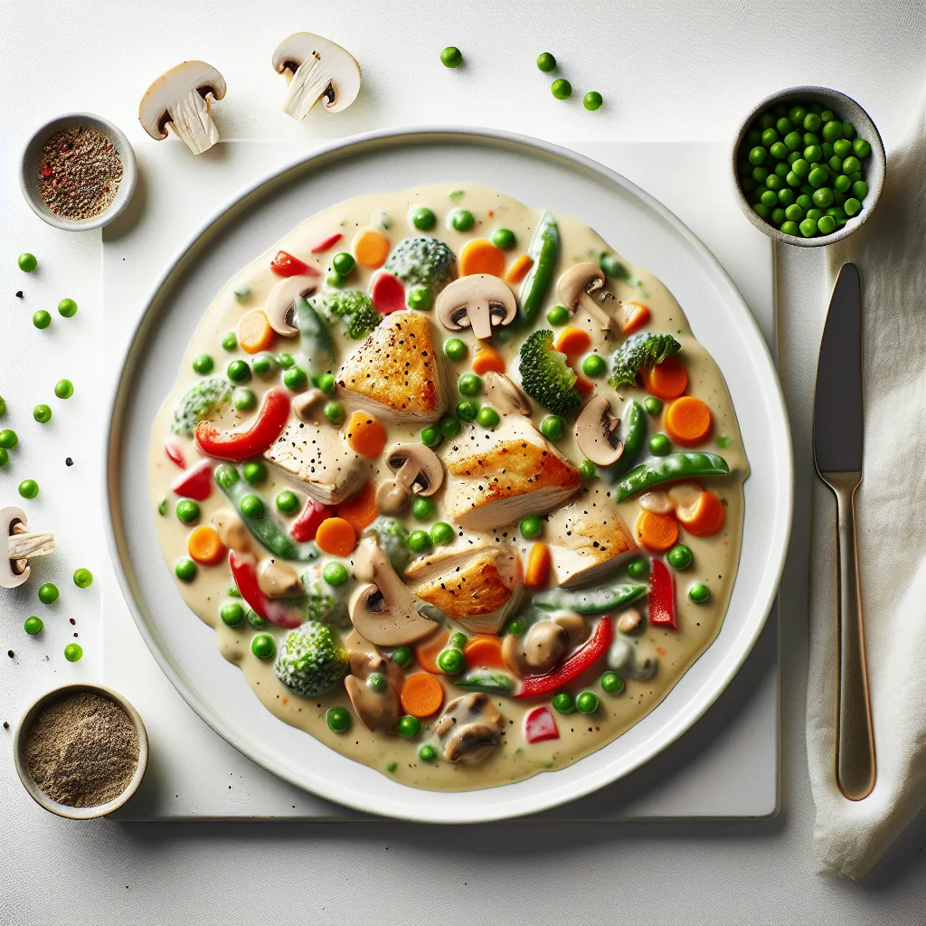 Chicken and Vegetable Casserole with Creamy Mushroom Sauce