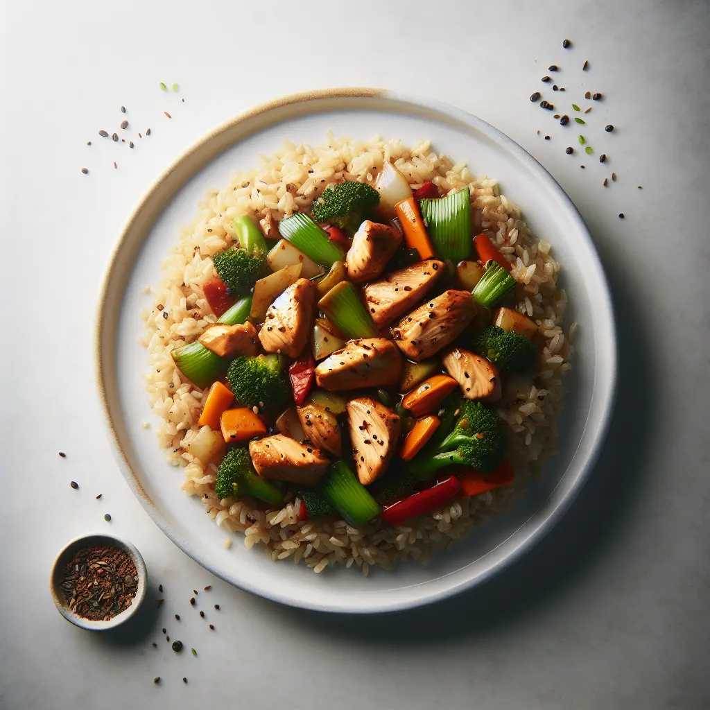 Chicken and Vegetable Stir-Fry with Brown Rice
