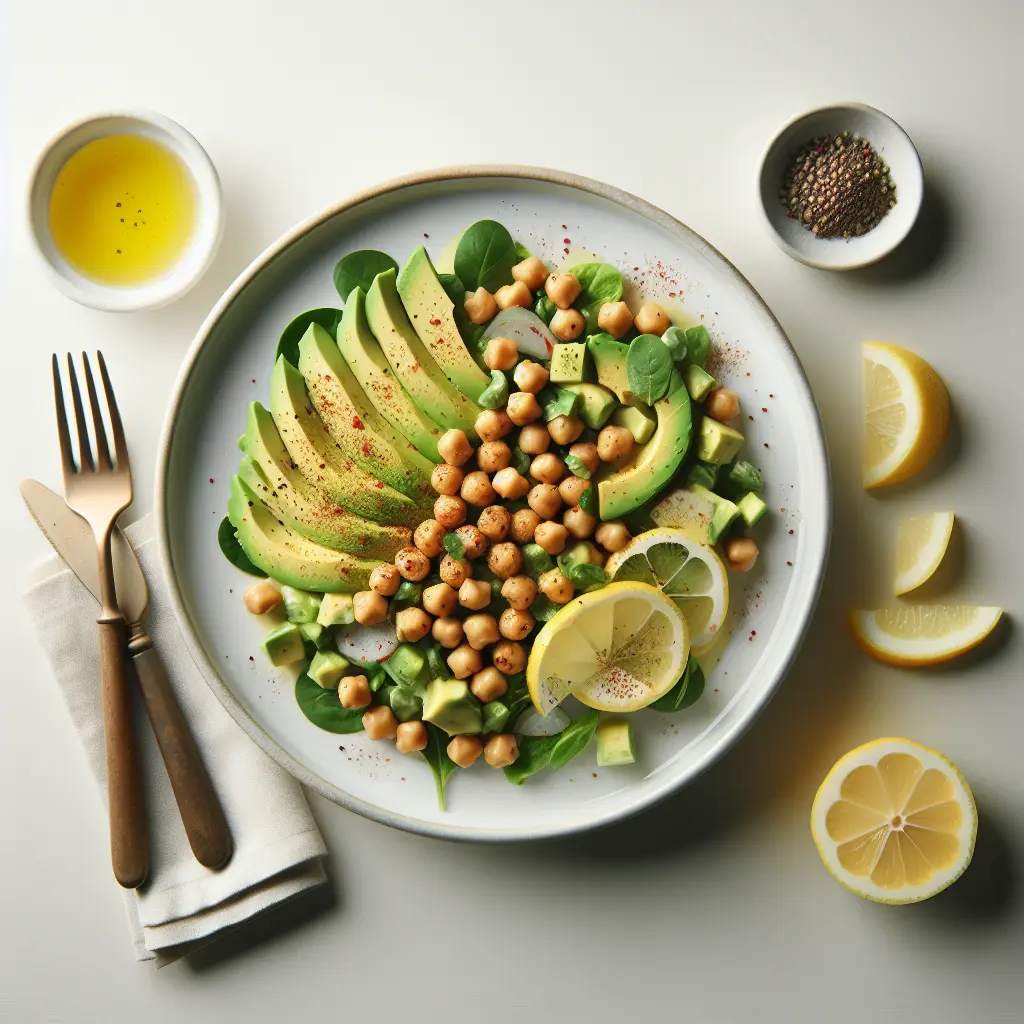 Chickpea and Avocado Salad with Lemon Dressing
