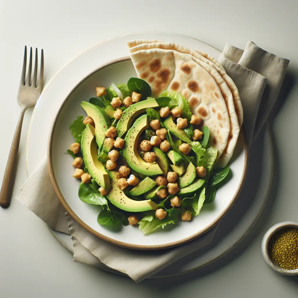 Chickpea and Avocado Salad with Whole Wheat Pita