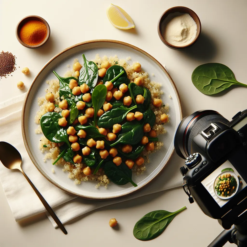 Chickpea and Spinach Stir-Fry with Quinoa