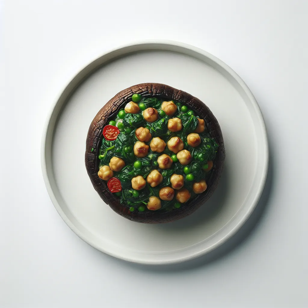 Chickpea and Spinach Stuffed Portobello Mushrooms