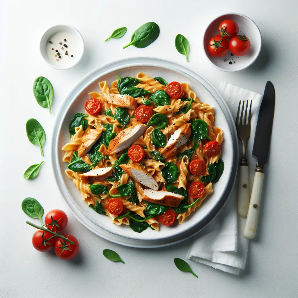 Creamy Tomato and Spinach Pasta with Chicken