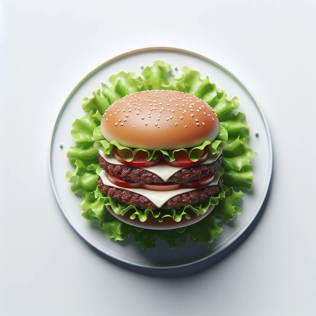 Double Beef Burger with Lettuce and Tomato