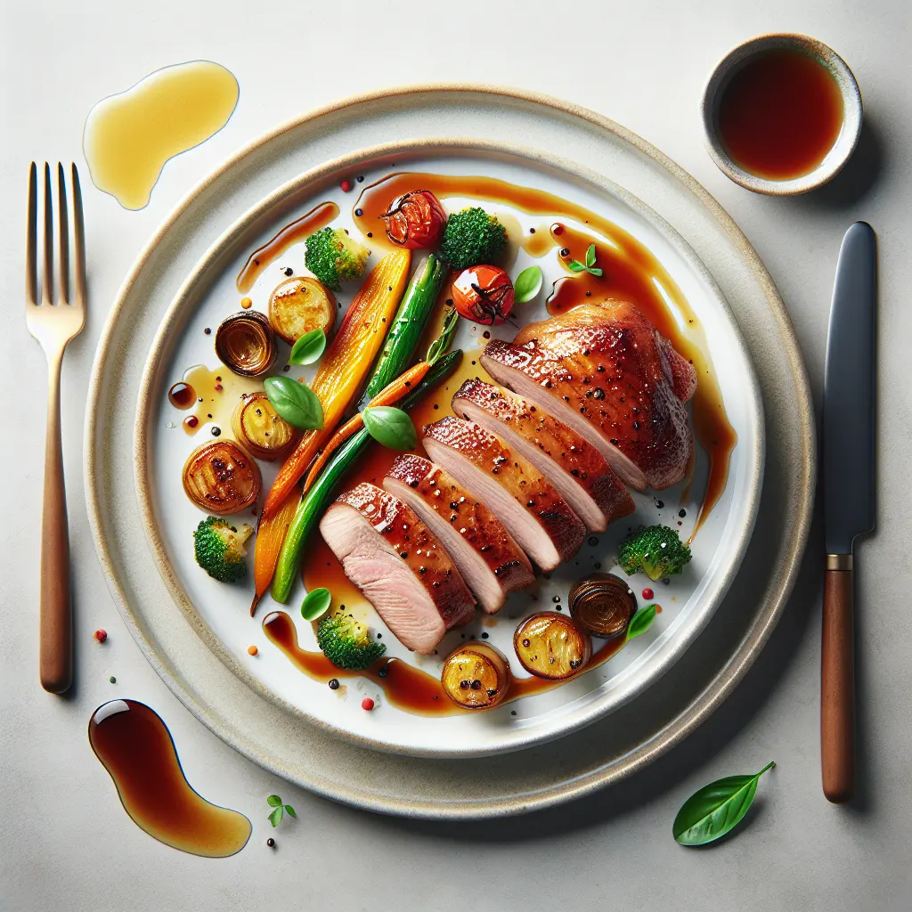 Duck Breast with Honey Glaze and Roasted Vegetables