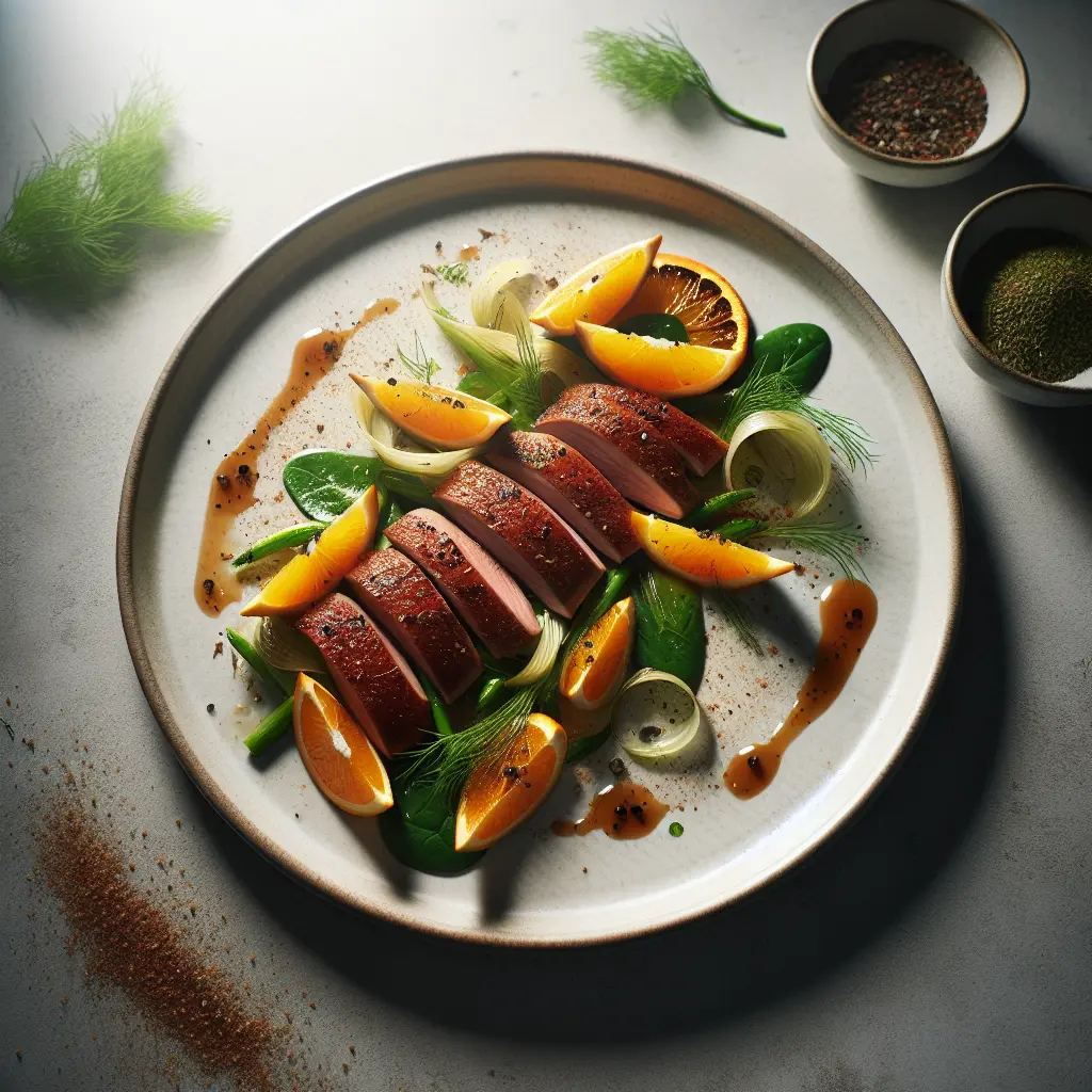 Seared Duck Breast with Orange and Fennel Salad