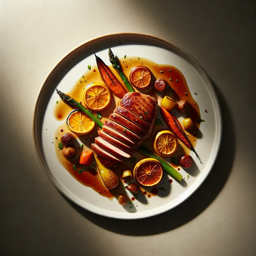 Duck Breast with Orange Glaze and Roasted Vegetables