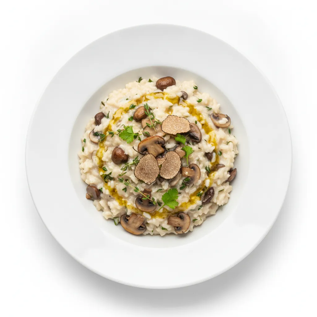 Elegant Vegan Mushroom Risotto with Truffle Oil