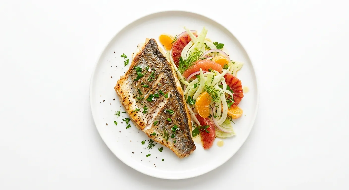 Filet de dorade avec salade de fenouil et agrumes