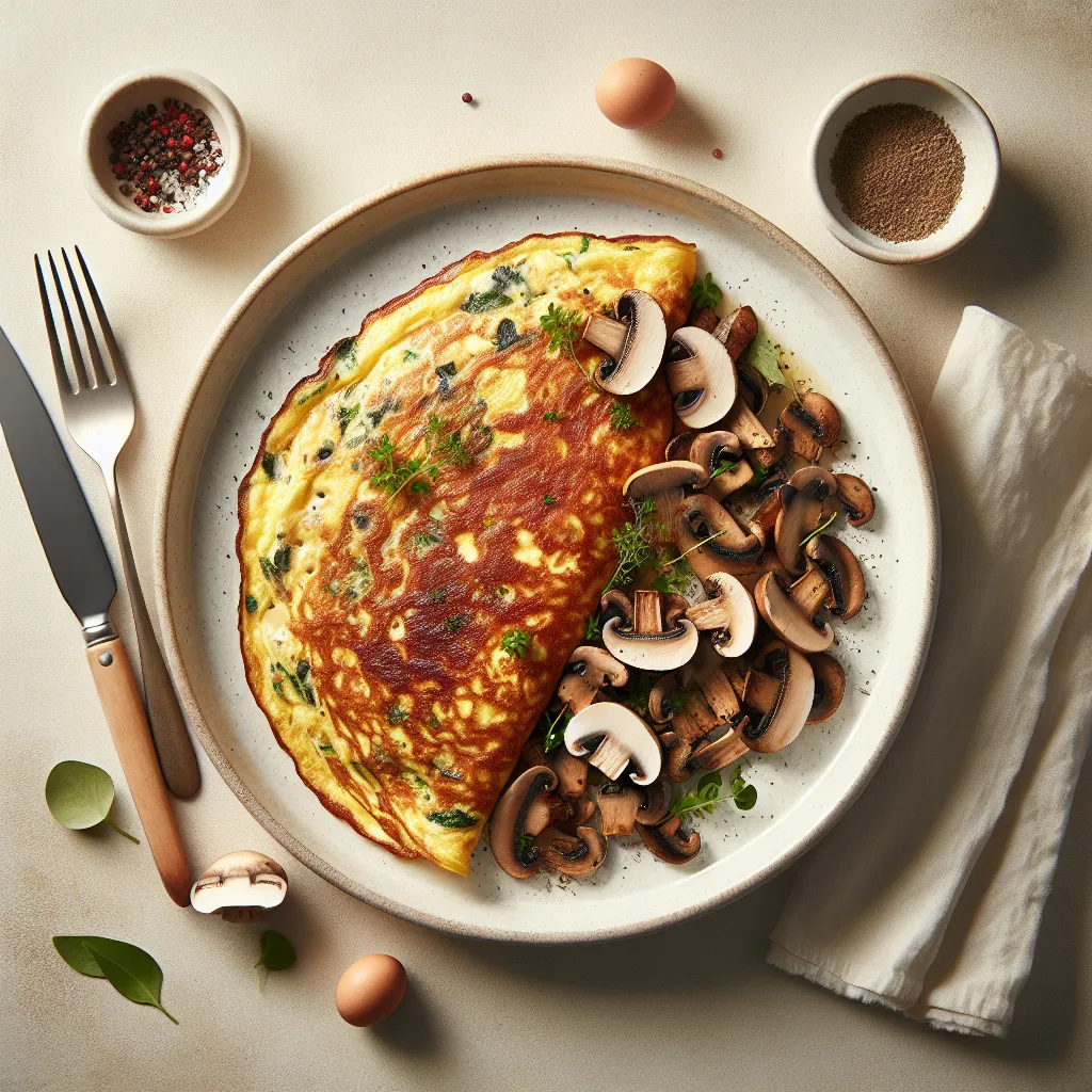 French Omelette with Seasonal Mushrooms and Herbs