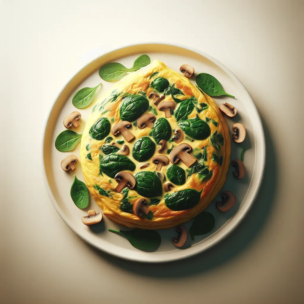 French Omelette with Spinach and Mushrooms