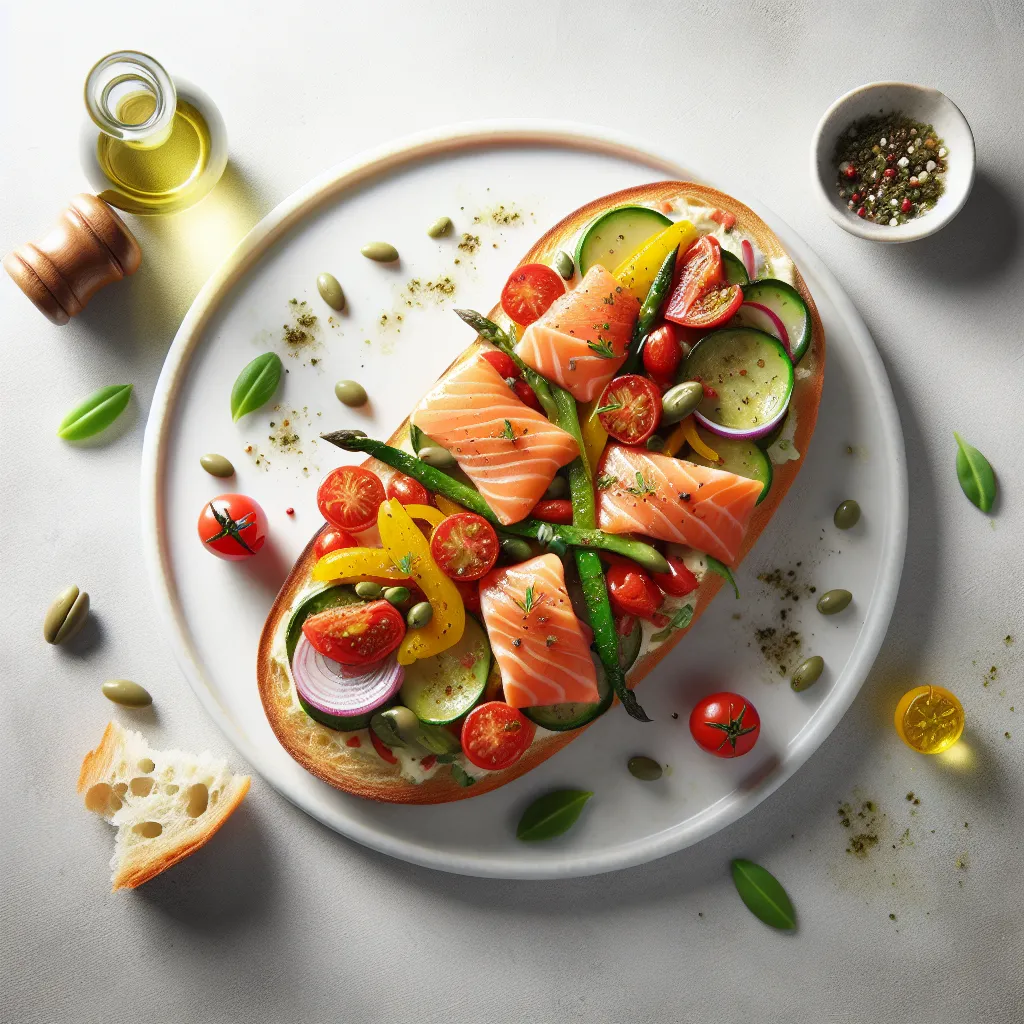 French Salmon and Vegetable Tartine