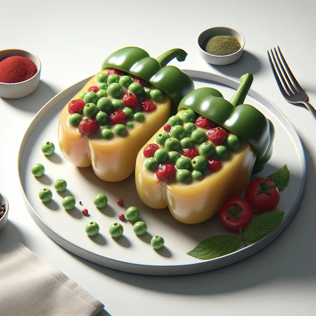 Gooseberry and Pea Stuffed Bell Peppers
