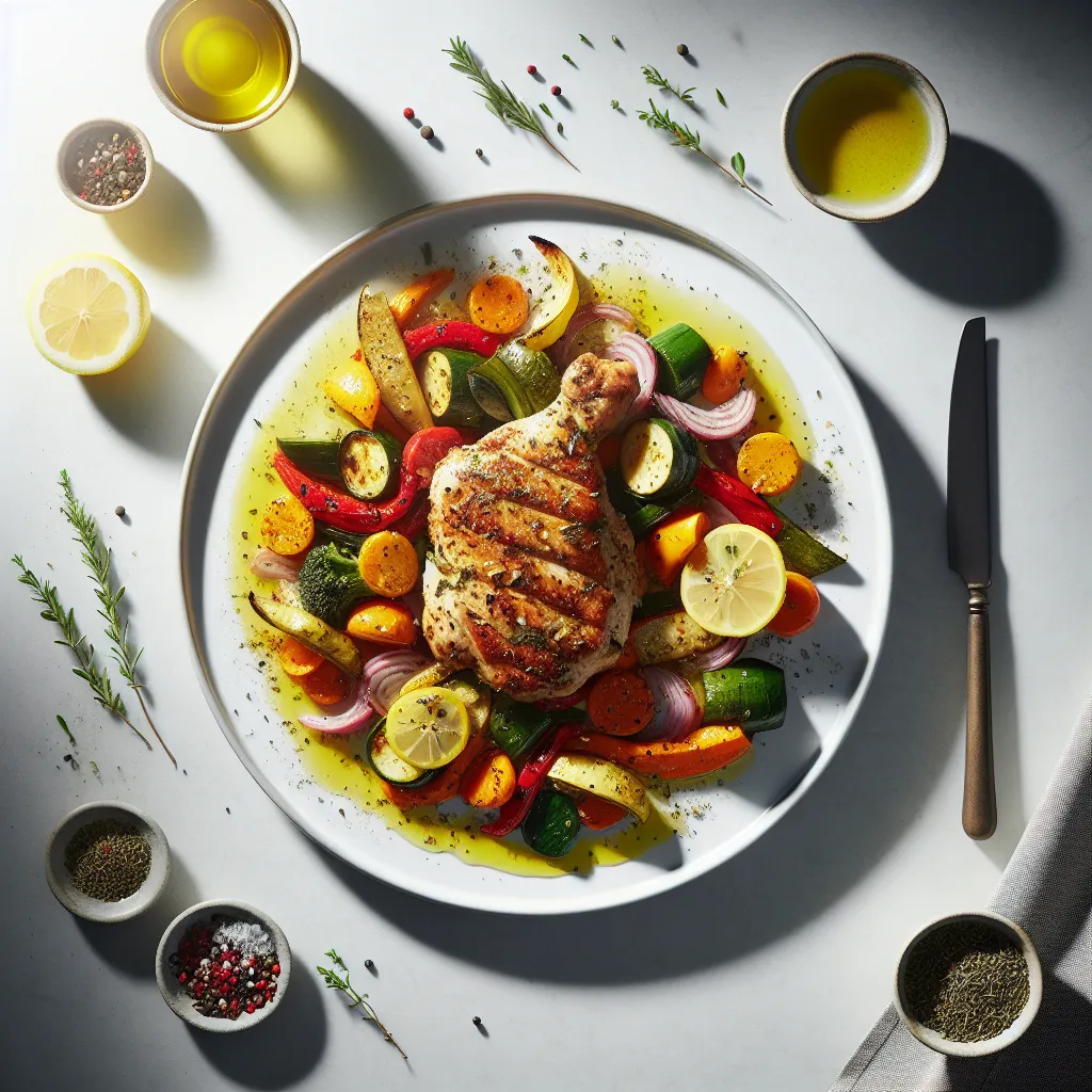 Greek Lemon Herb Chicken with Roasted Vegetables