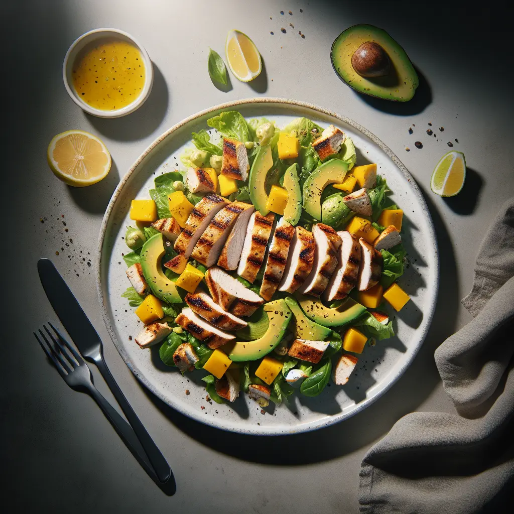 Grilled Chicken Salad with Mango and Avocado