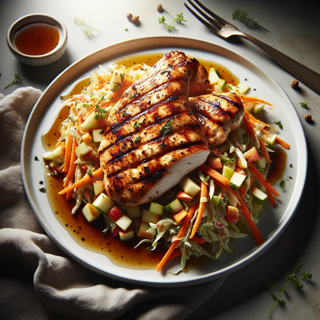 Grilled Chicken with Apple and Carrot Slaw