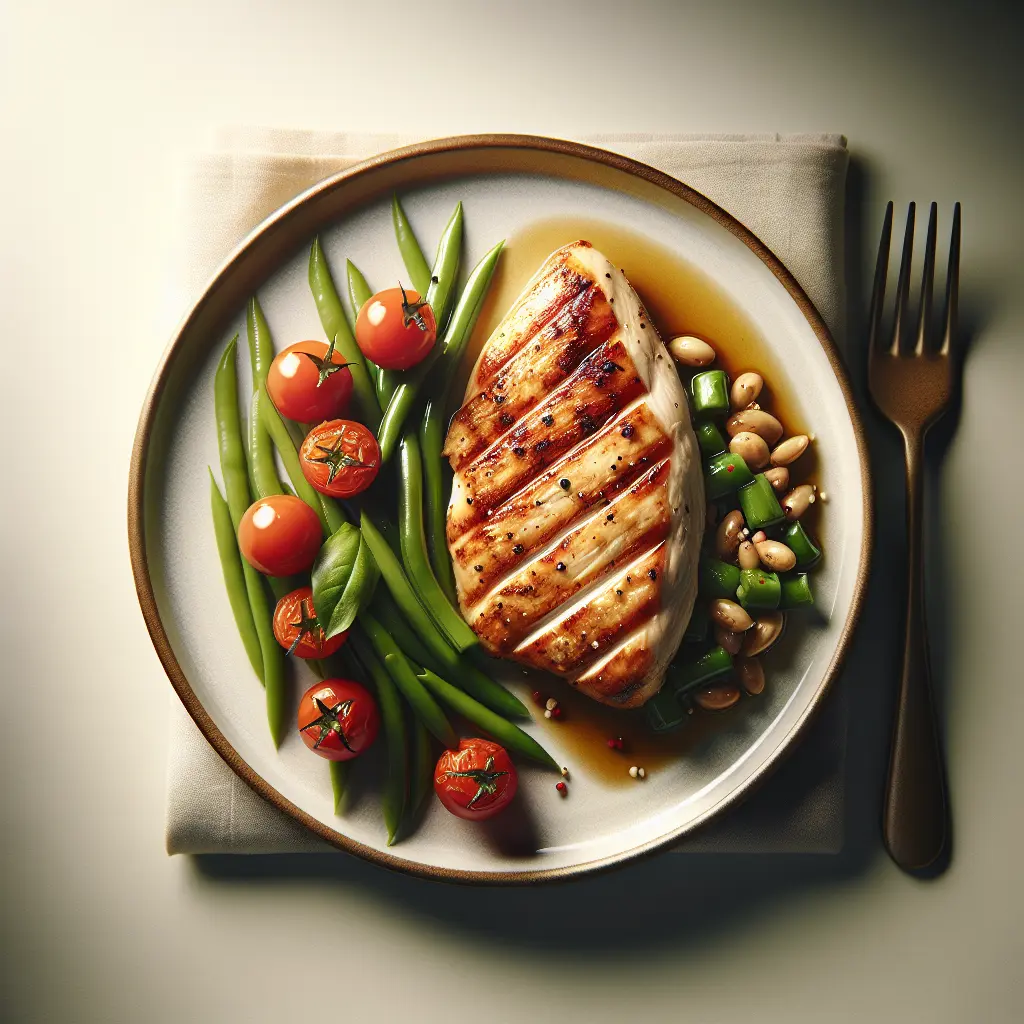 Grilled Chicken with Cherry Tomato and Green Bean Salad