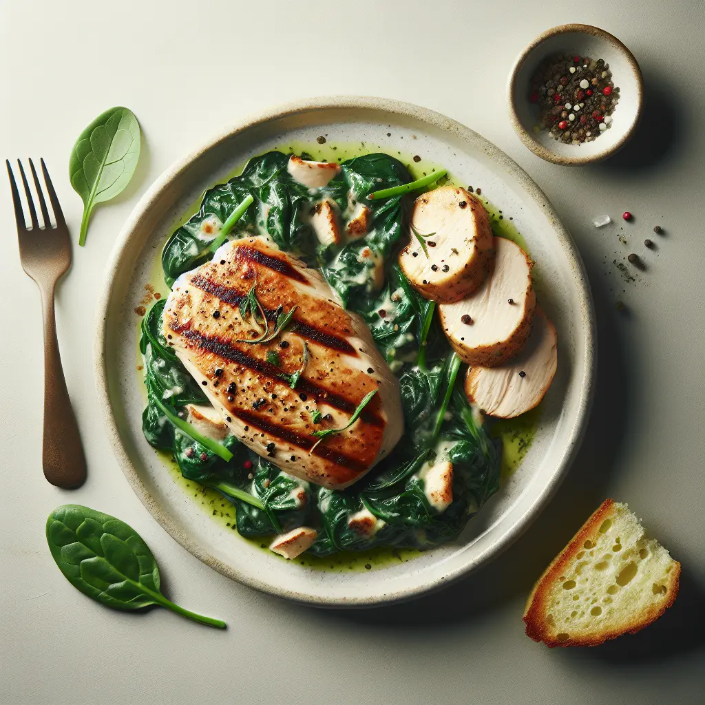 Keto Grilled Chicken with Creamy Spinach