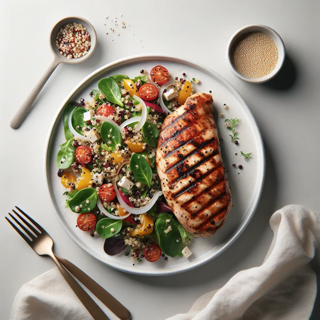 Grilled Chicken with Quinoa-Free Mediterranean Salad