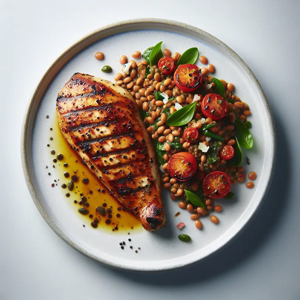 Grilled Chicken with Spiced Lentil Salad
