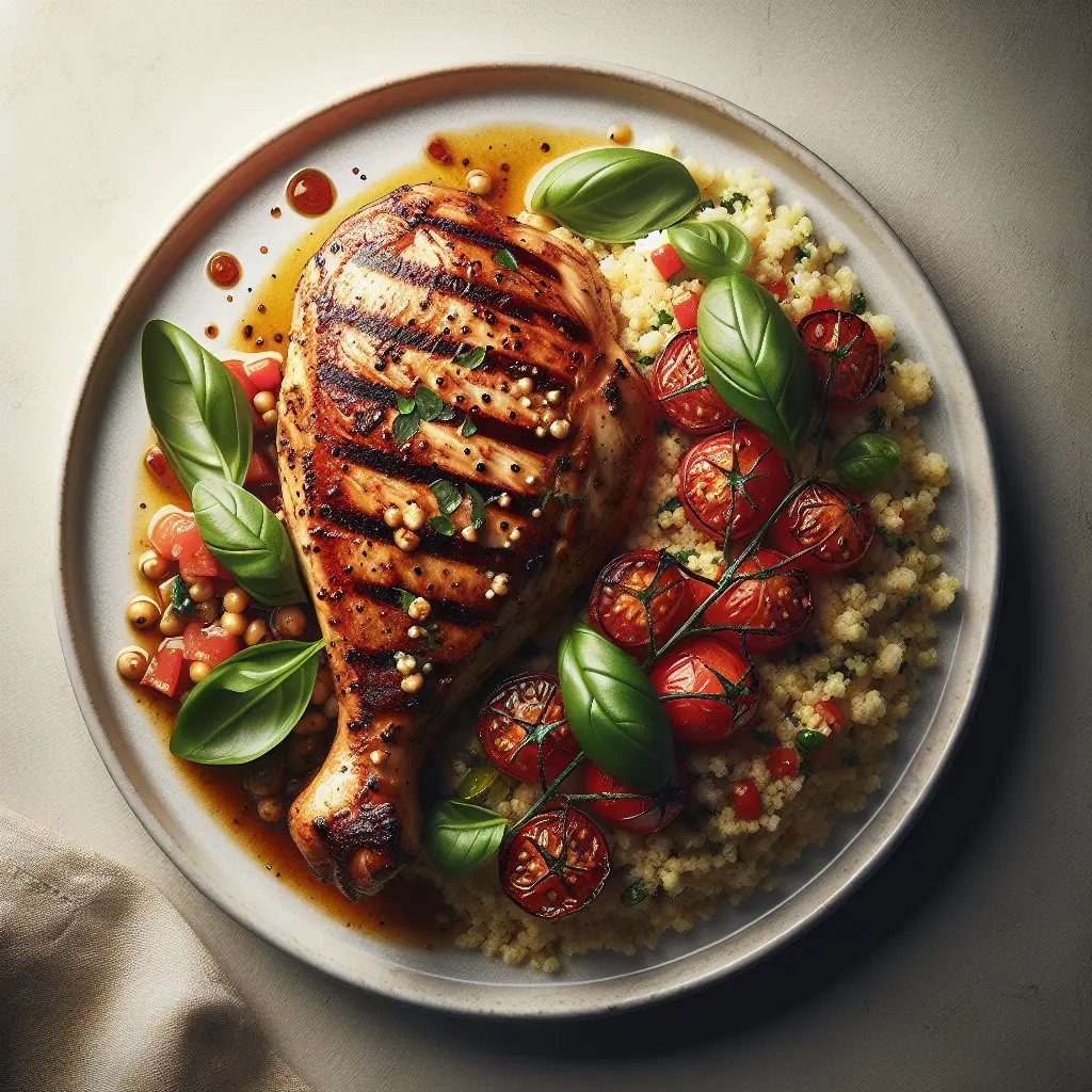 Grilled Chicken with Tomato and Basil Couscous