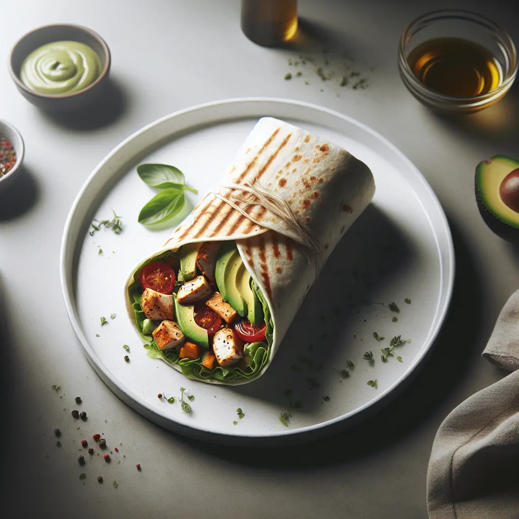 Grilled Chicken Wrap with Avocado and Veggies