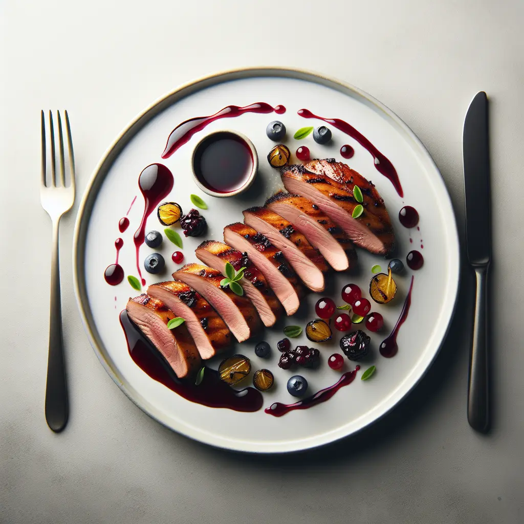 Grilled Duck Breast with Gooseberry and Blackcurrant Sauce