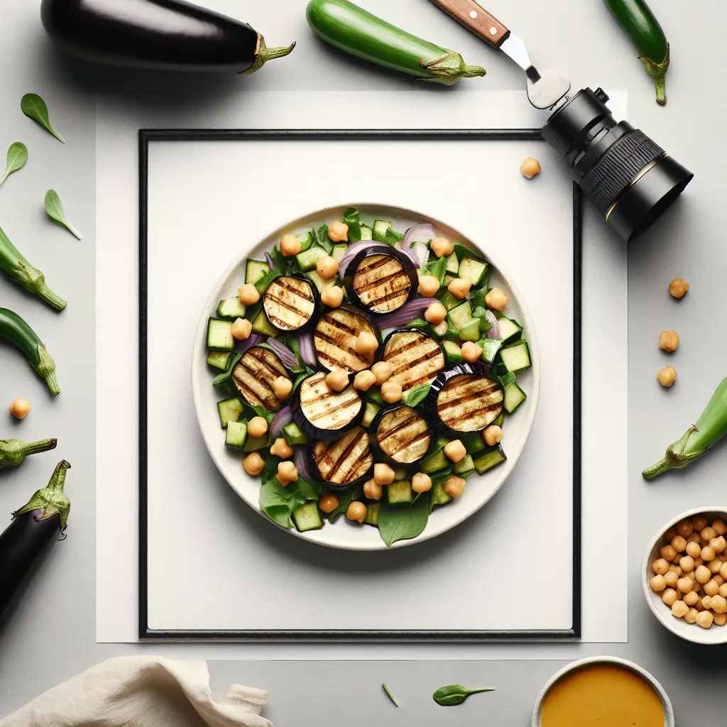 Grilled Eggplant and Chickpea Salad