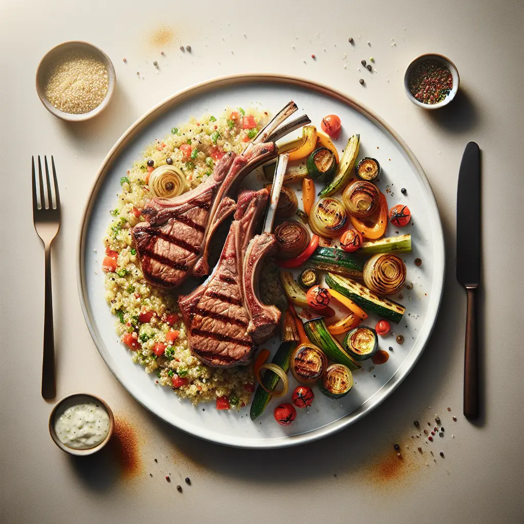Grilled Lamb Chops with Ratatouille and Quinoa